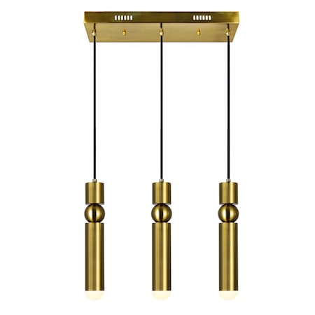 Cwi Lighting Chime LED Island/Pool Table Chandelier With Brass Finish 1225P20-3-625